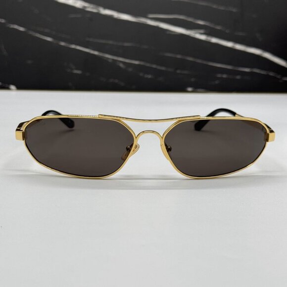 NEW BB0227S 001 BALENCIAGA DARK GOLD/GREY MEN BALENCIAGA SUNGLASSES - Picture 3 of 12